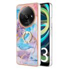 For Xiaomi Redmi A3 Electroplating IMD TPU Phone Case with Ring(Blue Marble) - 1