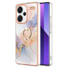 For Xiaomi Redmi Note 13 Pro+ 5G Electroplating IMD TPU Phone Case with Ring(White Marble) - 1