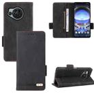 For Sharp Aquos R8 Magnetic Clasp Leather Phone Case(Black) - 1