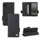 For Sharp Aquos Wish 3 Magnetic Clasp Leather Phone Case(Black) - 1