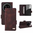 For Sharp Aquos R9 Pro Magnetic Clasp Leather Phone Case(Brown) - 1