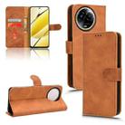 For Realme 11 5G / 11X 5G Skin Feel Magnetic Flip Leather Phone Case(Brown) - 1