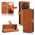 For Realme 12 Pro / 12 Pro+ Skin Feel Magnetic Flip Leather Phone Case(Brown) - 1