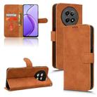 For Realme 12 5G Skin Feel Magnetic Flip Leather Phone Case(Brown) - 1