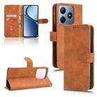 For Realme C63 / C61 Skin Feel Magnetic Flip Leather Phone Case(Brown) - 1