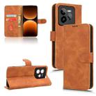 For Realme GT 7 Pro Skin Feel Magnetic Flip Leather Phone Case(Brown) - 1