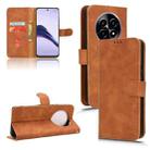 For Realme 13+ 5G Skin Feel Magnetic Flip Leather Phone Case(Brown) - 1