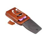7.2 inch Genuine Leather Crossbody Shoulder Holster Waist Belt Wallet Bag Phone Case(Brown) - 4