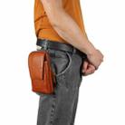 7.2 inch Genuine Leather Crossbody Shoulder Holster Waist Belt Wallet Bag Phone Case(Brown) - 6
