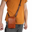 7.2 inch Genuine Leather Crossbody Shoulder Holster Waist Belt Wallet Bag Phone Case(Brown) - 7
