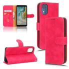 For Nokia C02 Skin Feel Magnetic Flip Leather Phone Case(Rose Red) - 1