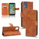 For Nokia C02 Skin Feel Magnetic Flip Leather Phone Case(Brown) - 1