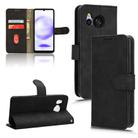 For Sharp Aquos Sense8 Skin Feel Magnetic Flip Leather Phone Case(Black) - 1