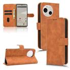 For Sharp Aquos R10 Skin Feel Magnetic Flip Leather Phone Case(Brown) - 1