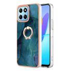 For Honor X8 5G / X6 4G Electroplating Marble Dual-side IMD Phone Case with Ring(Green 017) - 1