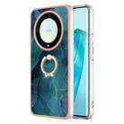 For Honor X9a / Magic5 Lite Electroplating Marble Dual-side IMD Phone Case with Ring(Green 017) - 1