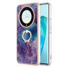 For Honor X9a / Magic5 Lite Electroplating Marble Dual-side IMD Phone Case with Ring(Purple 016) - 1