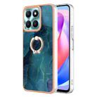 For Honor X6a Electroplating Marble Dual-side IMD Phone Case with Ring(Green 017) - 1