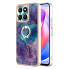 For Honor X6a Electroplating Marble Dual-side IMD Phone Case with Ring(Purple 016) - 1