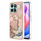 For Honor X6b Electroplating Marble Dual-side IMD Phone Case with Ring(Rose Gold 015) - 1