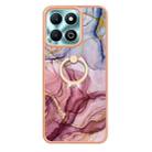 For Honor X6b Electroplating Marble Dual-side IMD Phone Case with Ring(Rose Red 014) - 2