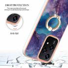 For Honor 200 Lite Global Electroplating Marble Dual-side IMD Phone Case with Ring(Purple 016) - 3