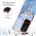 For Honor 200 Lite Global Electroplating Marble Dual-side IMD Phone Case with Ring(Blue 018) - 3