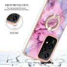 For Honor 200 Lite Global Electroplating Marble Dual-side IMD Phone Case with Ring(Pink 013) - 3