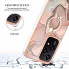 For Honor 200 Lite Global Electroplating Marble Dual-side IMD Phone Case with Ring(Rose Gold 015) - 3