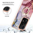 For Honor 200 Lite Global Electroplating Marble Dual-side IMD Phone Case with Ring(Rose Red 014) - 3