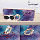 For Honor X7b 4G / 5G Electroplating Marble Dual-side IMD Phone Case with Ring(Purple 016) - 3