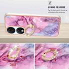 For Honor X7b 4G / 5G Electroplating Marble Dual-side IMD Phone Case with Ring(Pink 013) - 3