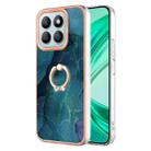 For Honor X8b Electroplating Marble Dual-side IMD Phone Case with Ring(Green 017) - 1