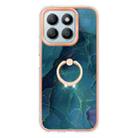 For Honor X8b Electroplating Marble Dual-side IMD Phone Case with Ring(Green 017) - 2