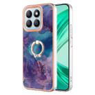 For Honor X8b Electroplating Marble Dual-side IMD Phone Case with Ring(Purple 016) - 1