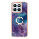 For Honor X8b Electroplating Marble Dual-side IMD Phone Case with Ring(Purple 016) - 2