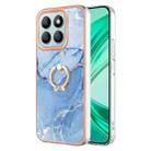 For Honor X8b Electroplating Marble Dual-side IMD Phone Case with Ring(Blue 018) - 1