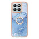 For Honor X8b Electroplating Marble Dual-side IMD Phone Case with Ring(Blue 018) - 2