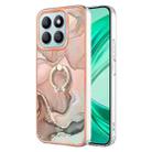 For Honor X8b Electroplating Marble Dual-side IMD Phone Case with Ring(Rose Gold 015) - 1