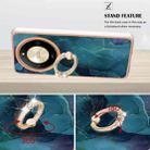 For Honor X9b Electroplating Marble Dual-side IMD Phone Case with Ring(Green 017) - 3