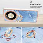 For Honor X9b Electroplating Marble Dual-side IMD Phone Case with Ring(Blue 018) - 3