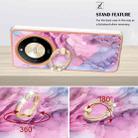 For Honor X9b Electroplating Marble Dual-side IMD Phone Case with Ring(Pink 013) - 3