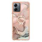 For Motorola Moto G14 Electroplating Marble Dual-side IMD Phone Case with Ring(Rose Gold 015) - 2