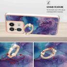 For Motorola Edge 50 Ultra Electroplating Marble Dual-side IMD Phone Case with Ring(Purple 016) - 3