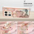 For Motorola Edge 50 Ultra Electroplating Marble Dual-side IMD Phone Case with Ring(Rose Gold 015) - 3