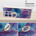 For Motorola Edge 50 Pro Electroplating Marble Dual-side IMD Phone Case with Ring(Purple 016) - 3