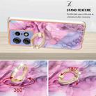 For Motorola Edge 50 Pro Electroplating Marble Dual-side IMD Phone Case with Ring(Pink 013) - 3