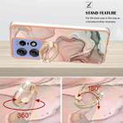 For Motorola Edge 50 Pro Electroplating Marble Dual-side IMD Phone Case with Ring(Rose Gold 015) - 3