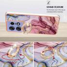 For Motorola Edge 50 Pro Electroplating Marble Dual-side IMD Phone Case with Ring(Rose Red 014) - 3