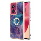 For Motorola Edge 50 Fusion Electroplating Marble Dual-side IMD Phone Case with Ring(Purple 016) - 1